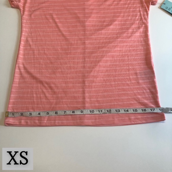 Ideology Coral Pink Striped V-Neck Tee Shirt, Short Sleeve, Multiple Sizes, NWT! - Picture 6 of 13